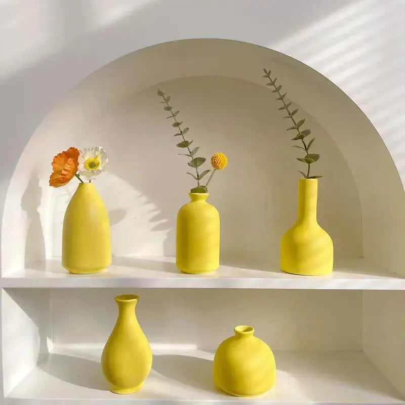 Vase en Céramique Jaune