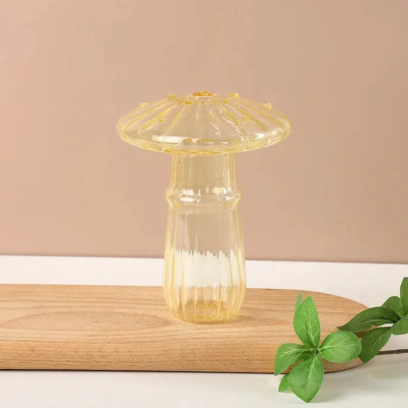 Vase en Verre Transparent Champignon