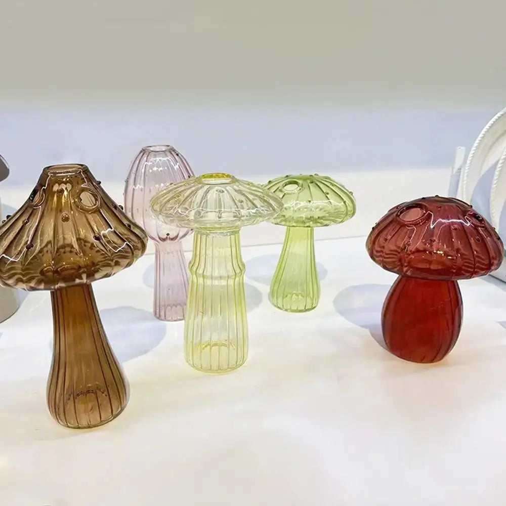 Vase en Verre Transparent Champignon