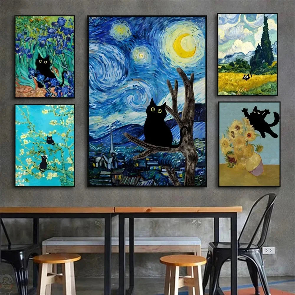 Affiche Van Gogh x Black Cat