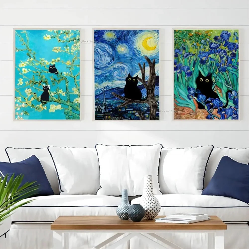 Affiche Van Gogh x Black Cat
