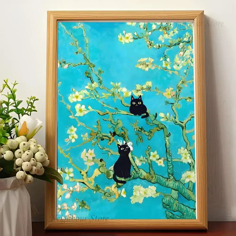 Affiche Van Gogh x Black Cat