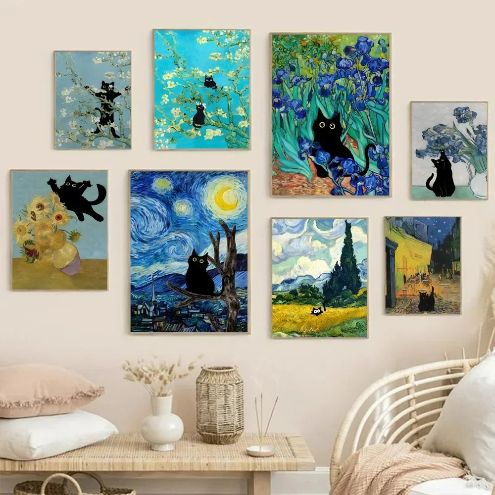 Affiche Van Gogh x Black Cat