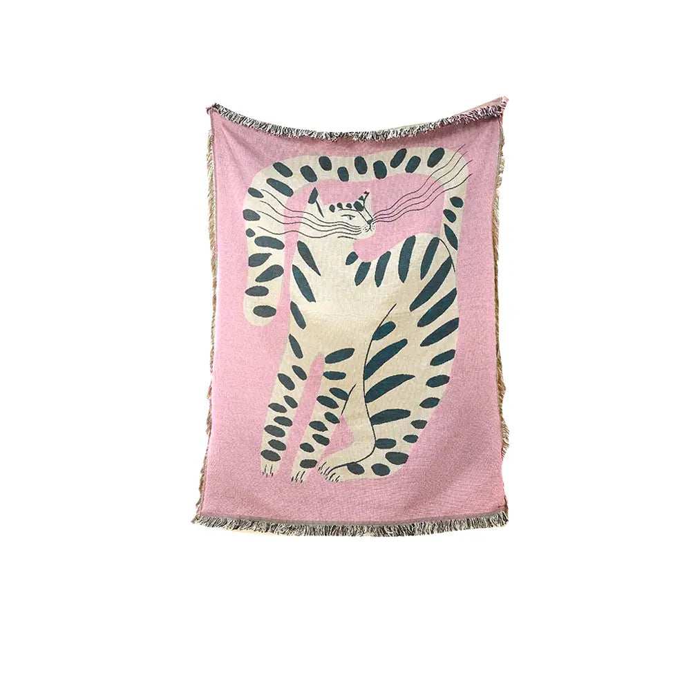 Plaid Tapisserie Chat Rose
