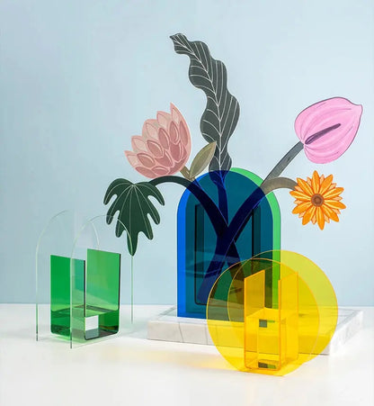 Vases en Acrylique Arc-en-Ciel