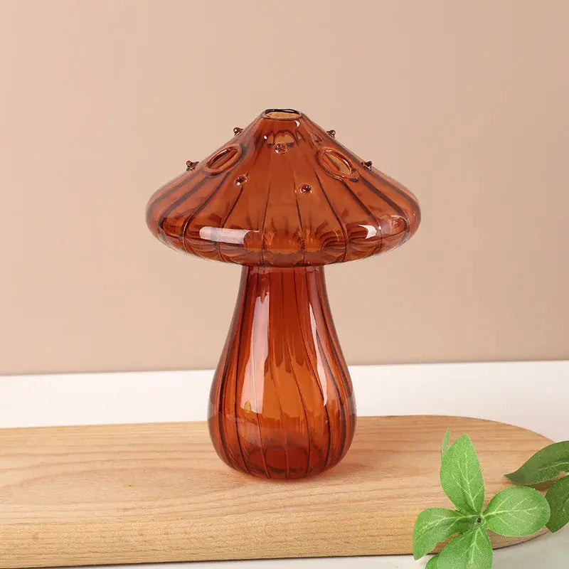 Vase en Verre Transparent Champignon