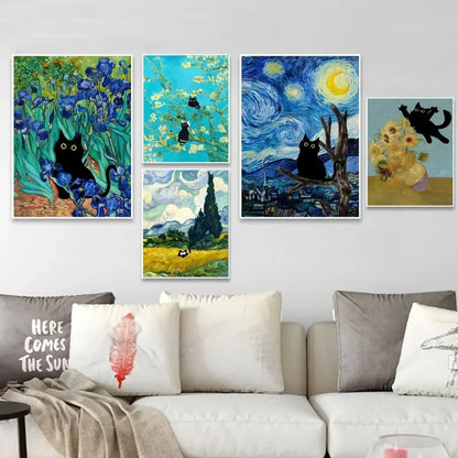 Affiche Van Gogh x Black Cat