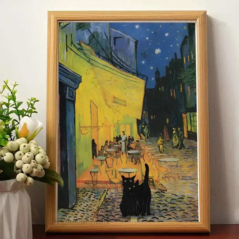 Affiche Van Gogh x Black Cat