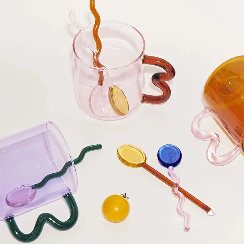 Cuillères en Verre Coloré