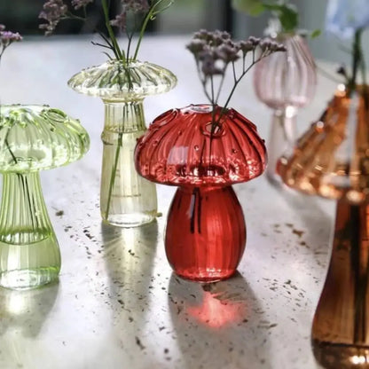 Vase en Verre Transparent Champignon