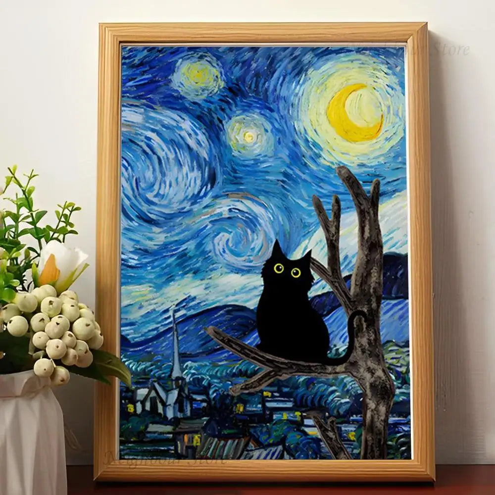 Affiche Van Gogh x Black Cat