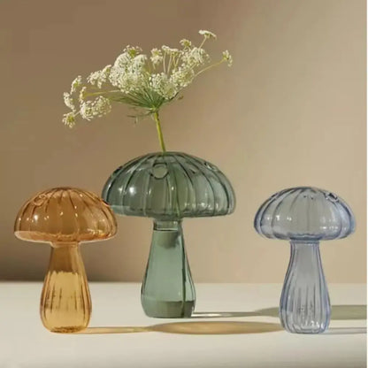 Vase en Verre Transparent Champignon