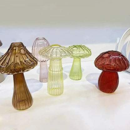 Vase en Verre Transparent Champignon