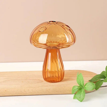 Vase en Verre Transparent Champignon