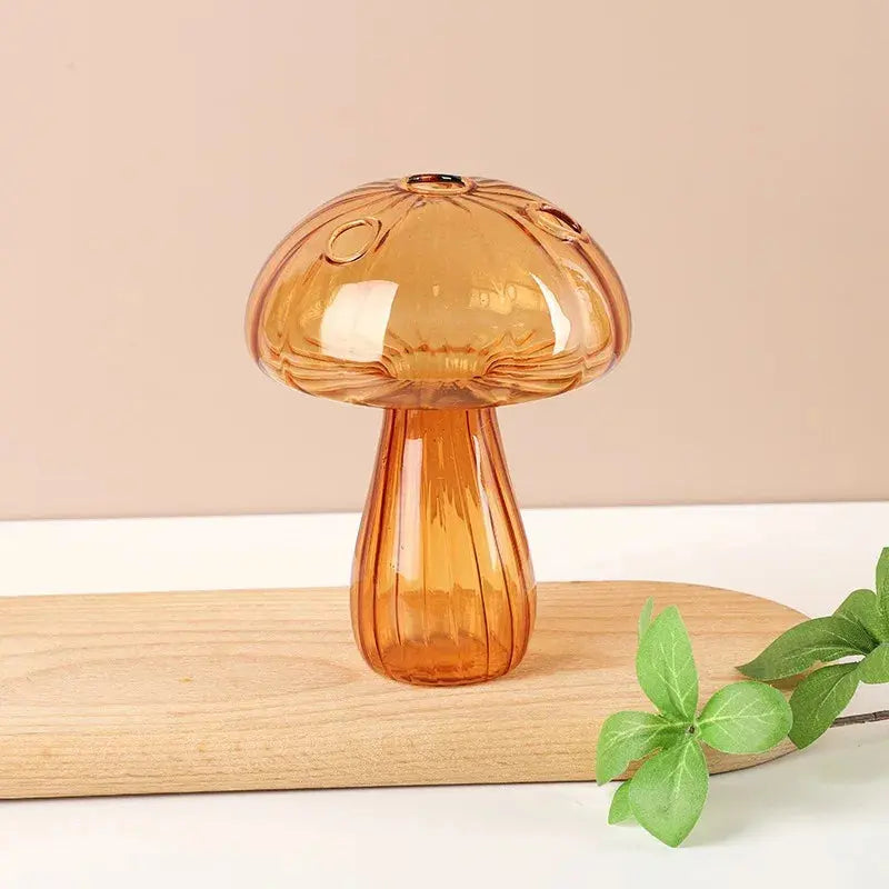 Vase en Verre Transparent Champignon