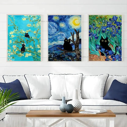Affiche Van Gogh x Black Cat