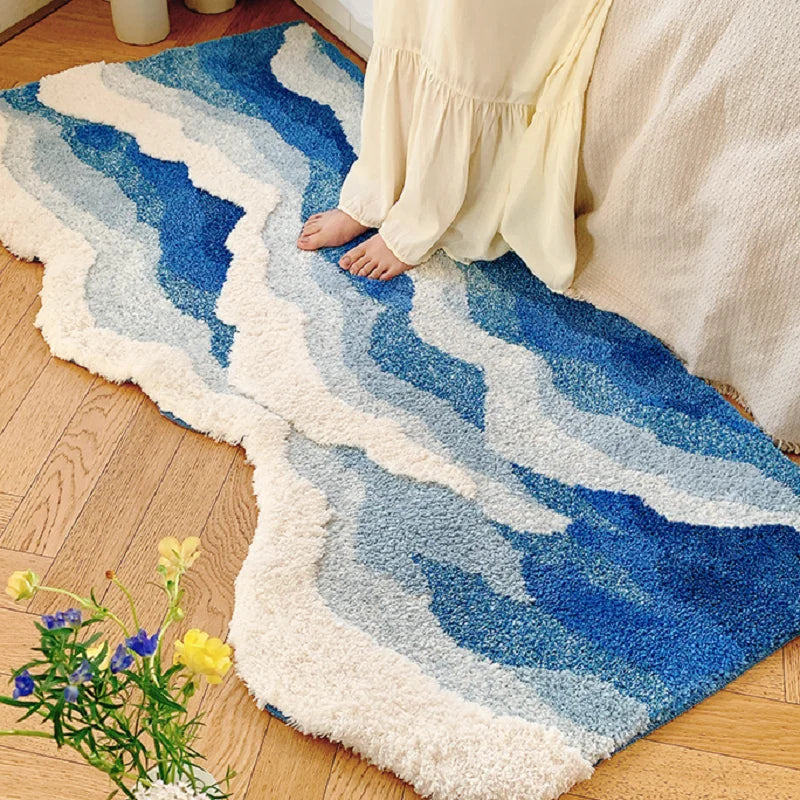 Tapis Bleu Tufté 50x80cm