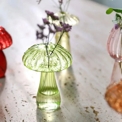 Vase en Verre Transparent Champignon