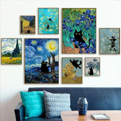 Affiche Van Gogh x Black Cat