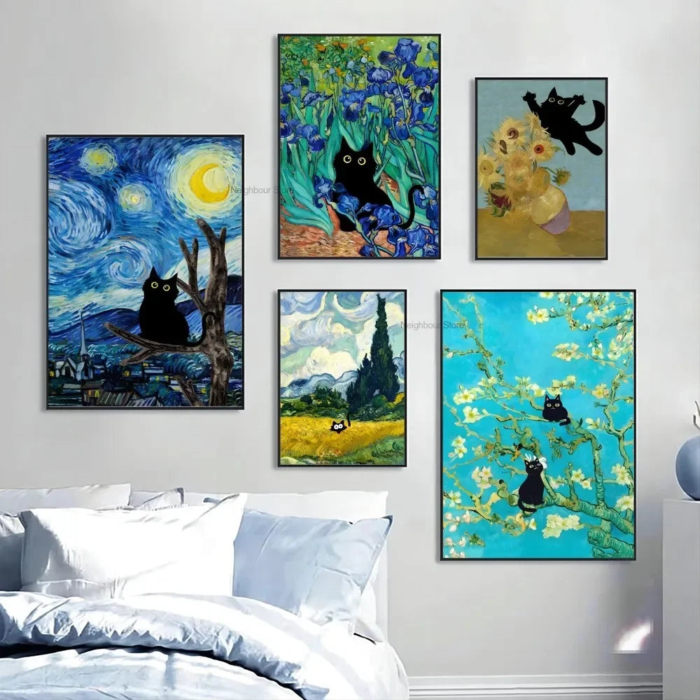 Affiche Van Gogh x Black Cat