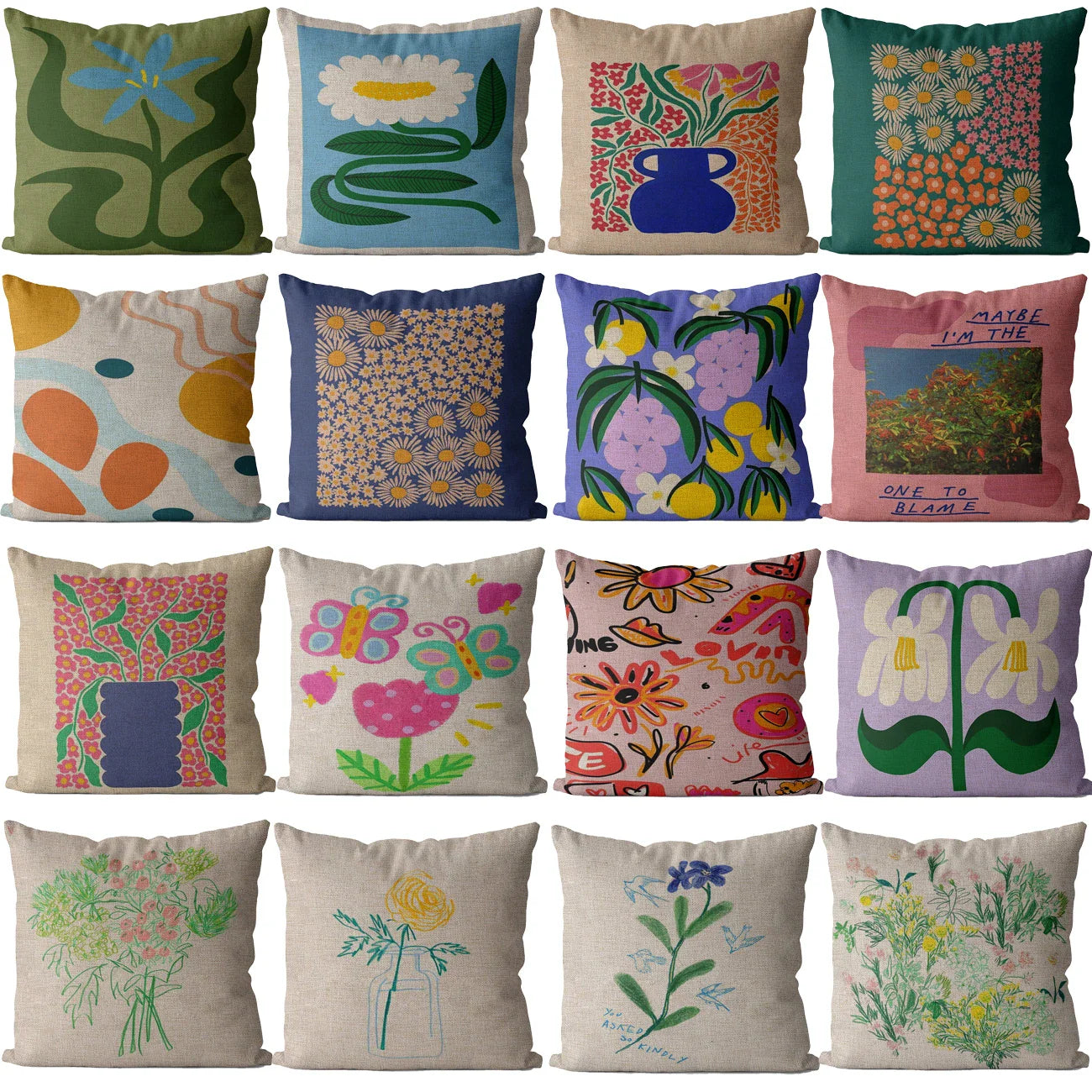 Housse Coussin Fleur