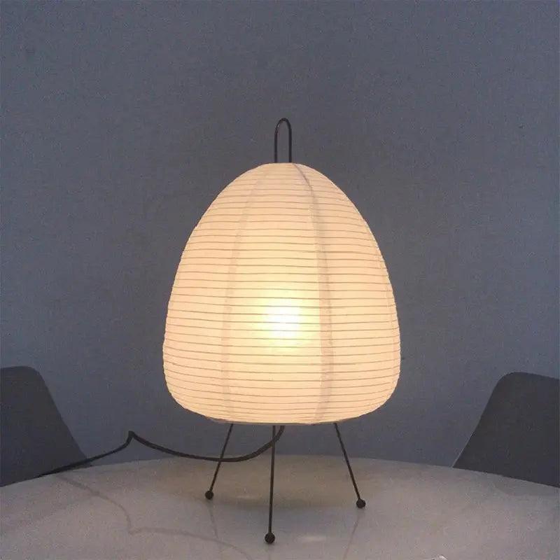 Lampadaire Tripode en Papier de Riz Japonais