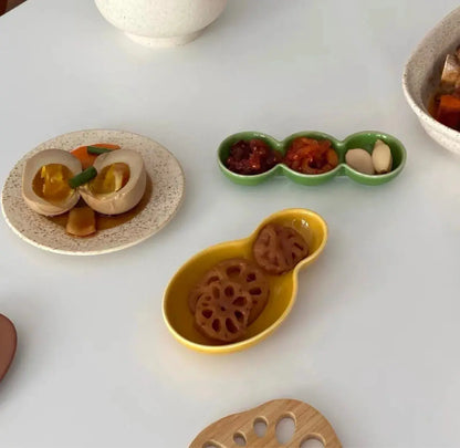 Assiette en Céramique à Fleurs Irregulière