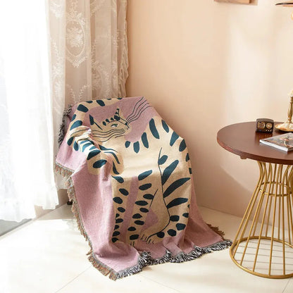 Plaid Tapisserie Chat Rose