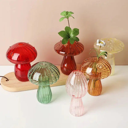 Vase en Verre Transparent Champignon