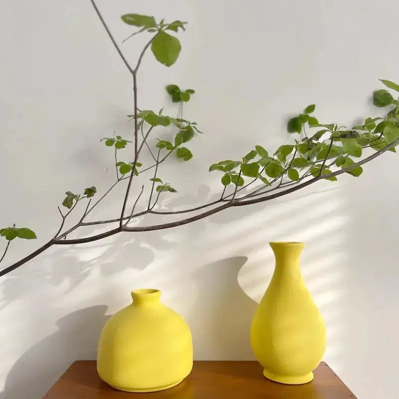 Vase en Céramique Jaune
