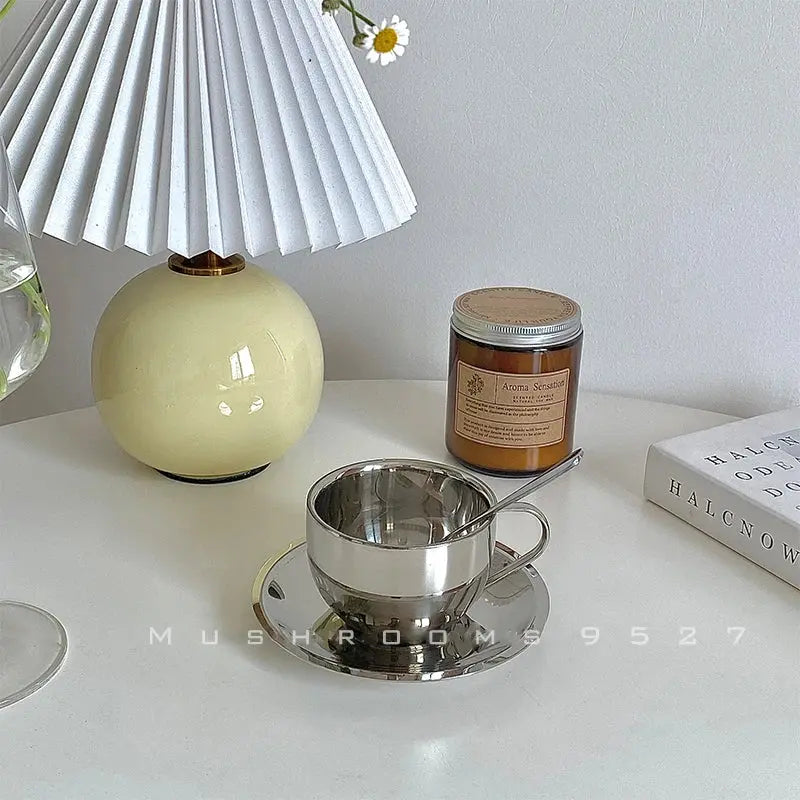 Tasse et Soucoupe en Acier Inoxydable