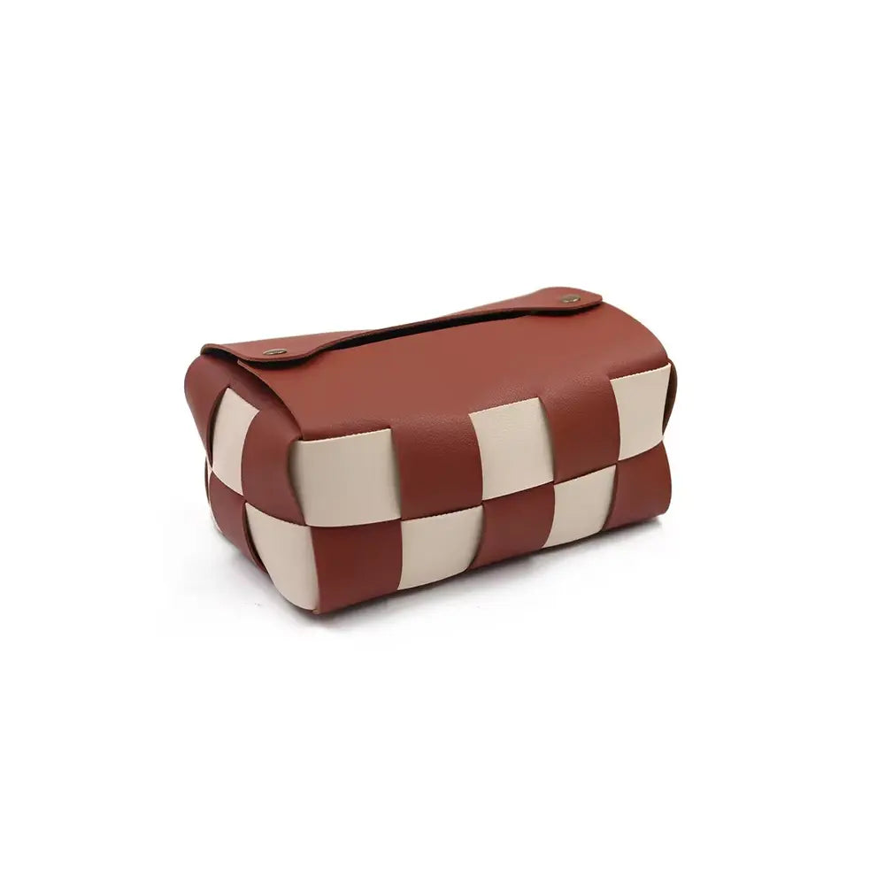 Boîte à Mouchoirs à Motifs Damier